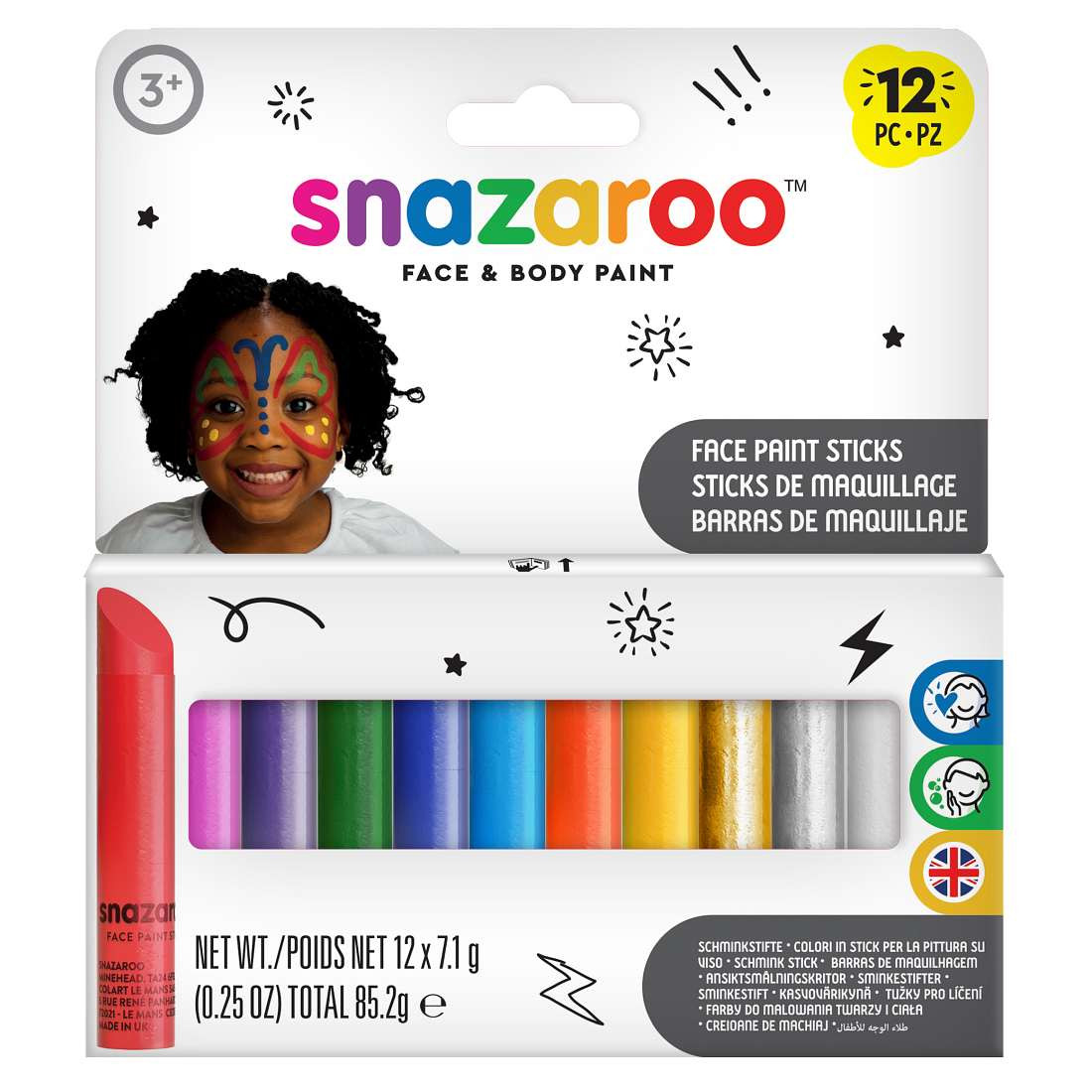 Set of face painting crayons, 12 pcs.